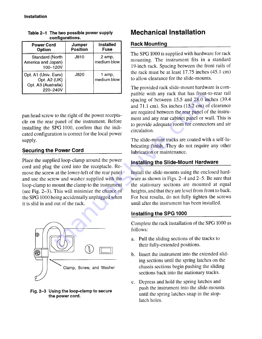 Tektronix SPG 1000 Instruction Manual Download Page 20