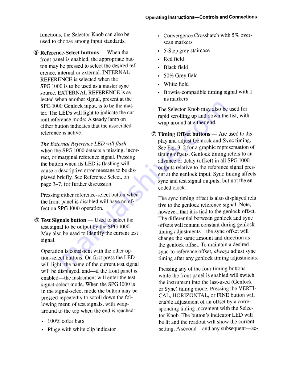 Tektronix SPG 1000 Instruction Manual Download Page 25