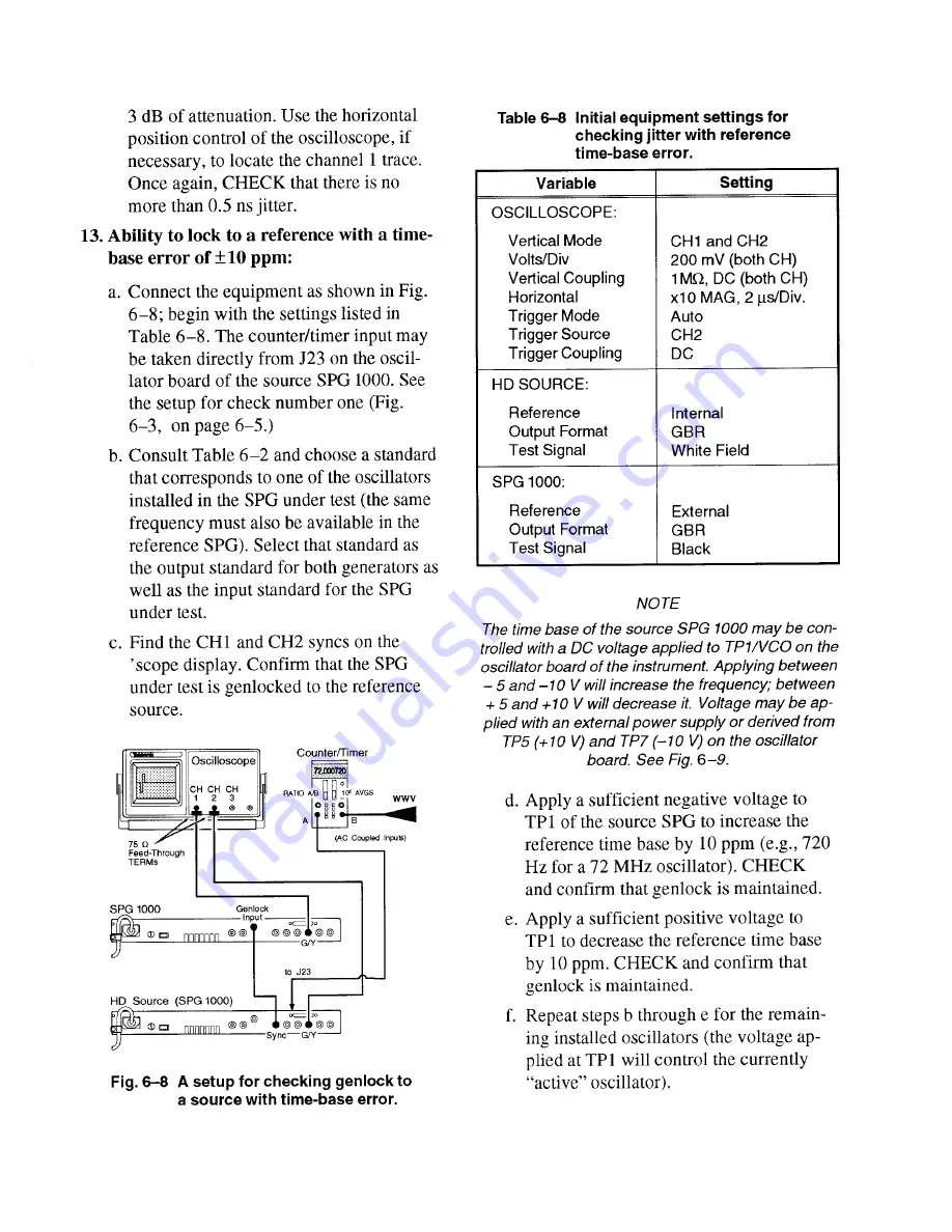 Tektronix SPG 1000 Скачать руководство пользователя страница 70