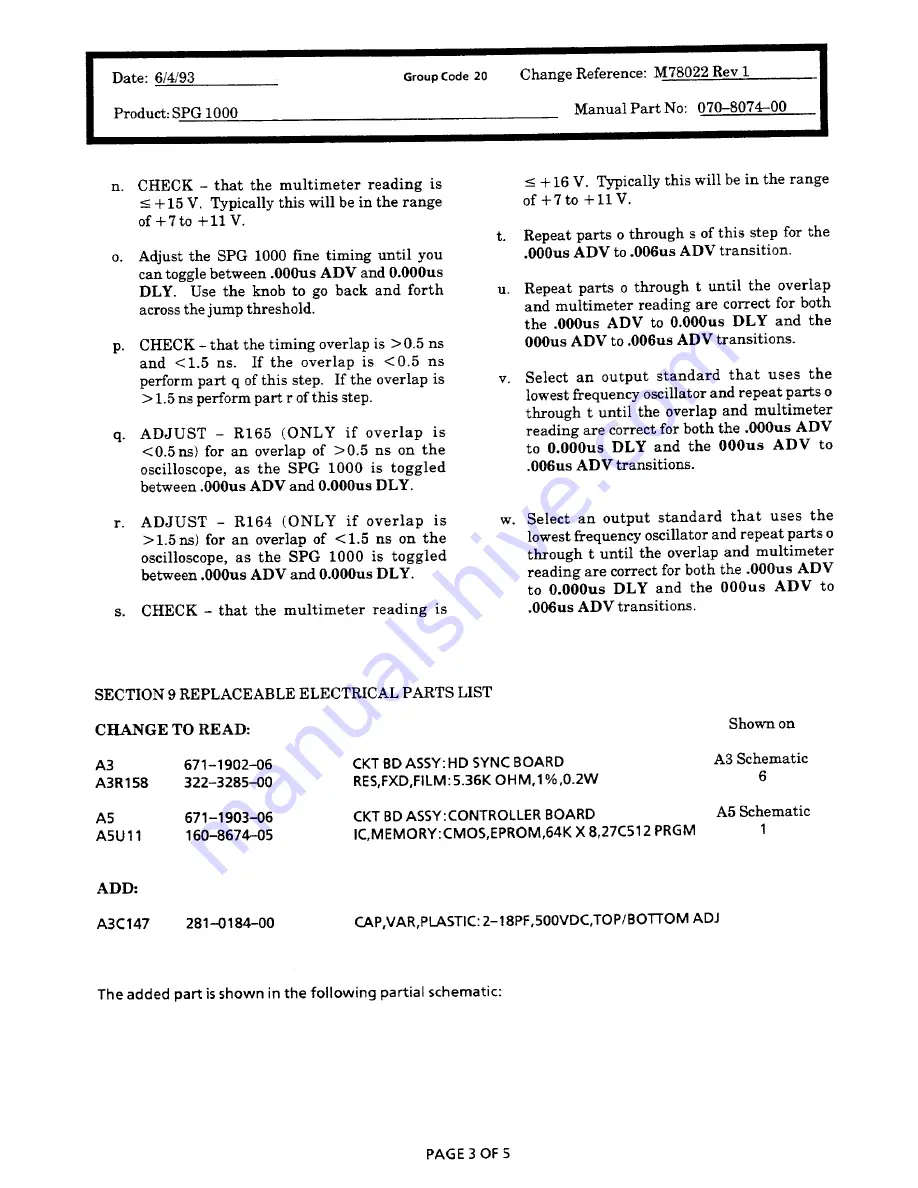 Tektronix SPG 1000 Instruction Manual Download Page 275