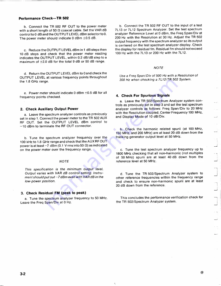 Tektronix TR 502 Instruction Manual Download Page 14