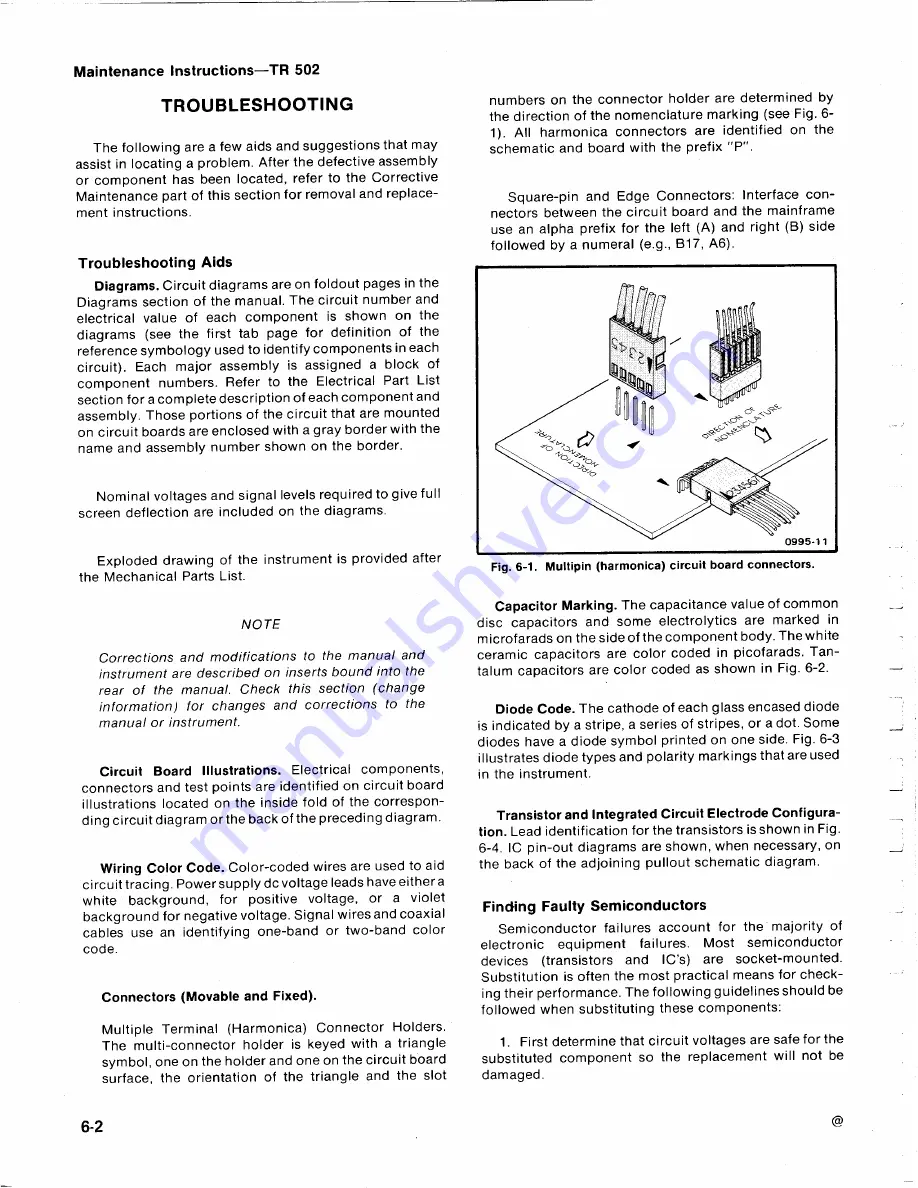 Tektronix TR 502 Instruction Manual Download Page 24