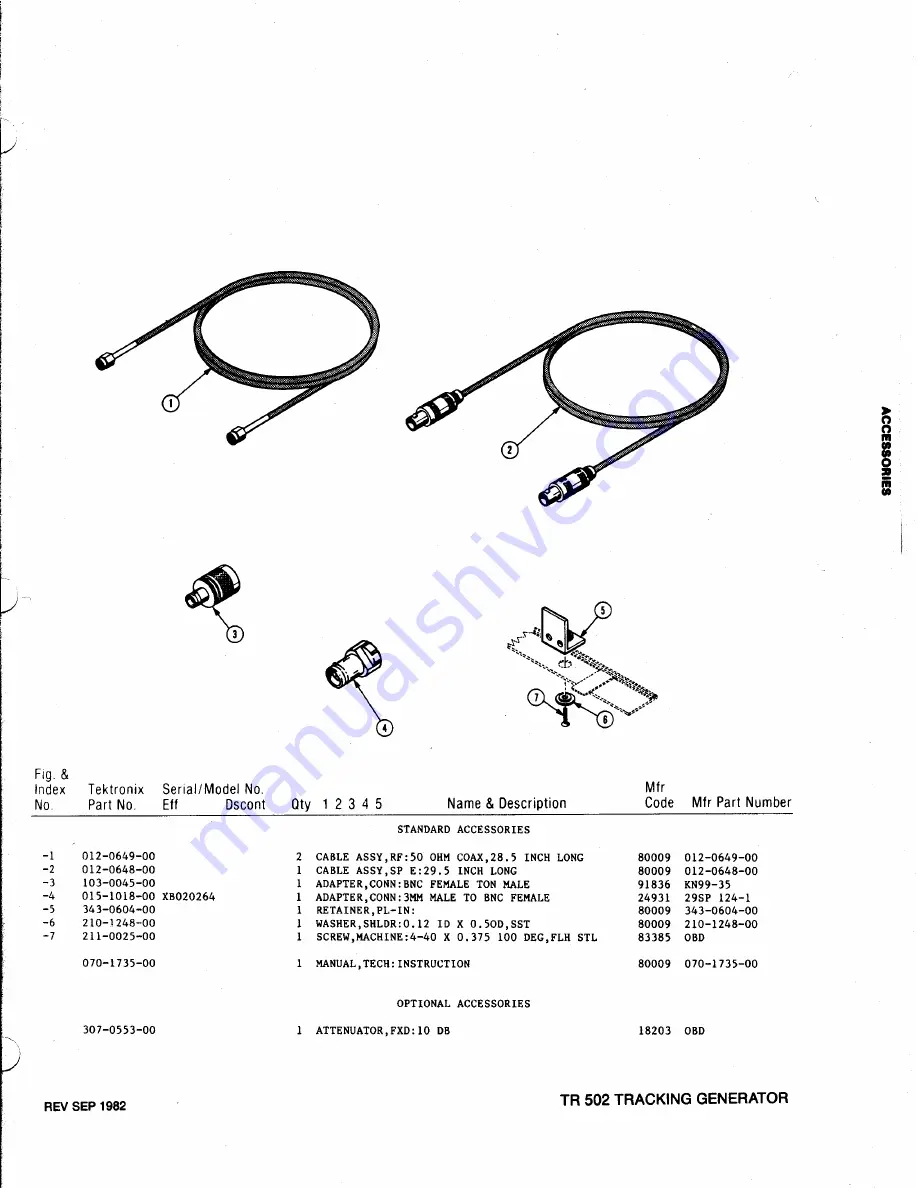 Tektronix TR 502 Скачать руководство пользователя страница 67