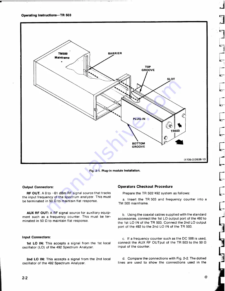 Tektronix TR 503 Instruction Manual Download Page 12