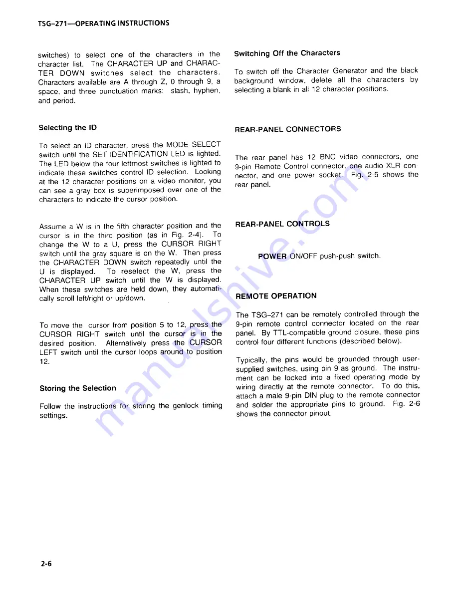 Tektronix TSG-271 Instruction Manual Download Page 22