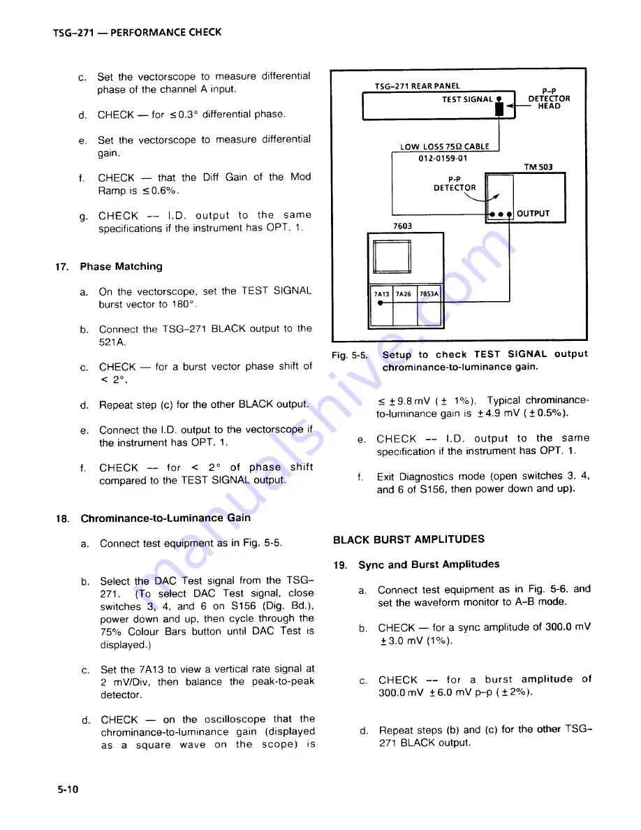 Tektronix TSG-271 Instruction Manual Download Page 70