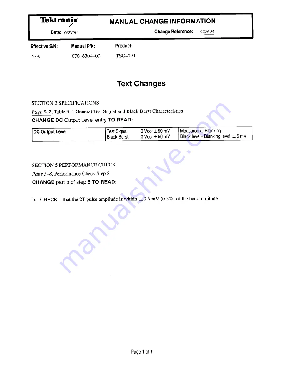 Tektronix TSG-271 Скачать руководство пользователя страница 213