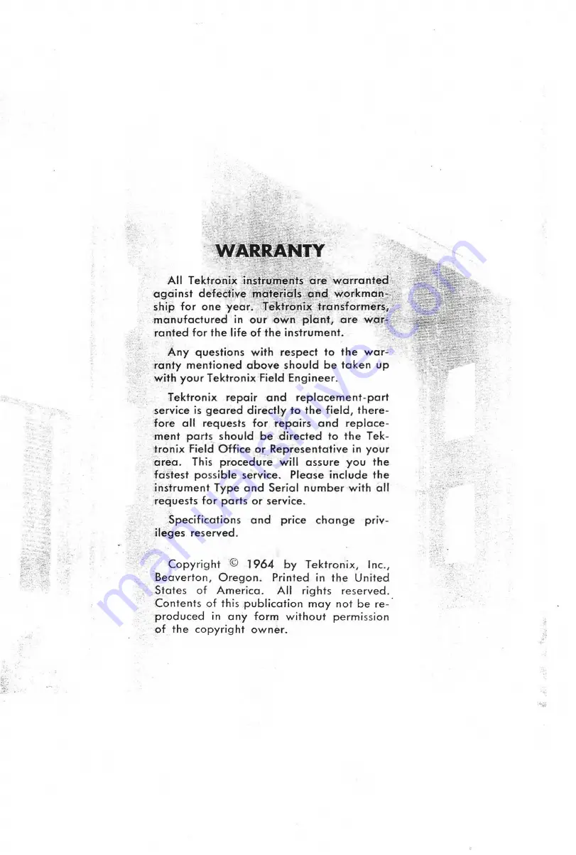 Tektronix TU-7 Instruction Manual Download Page 2