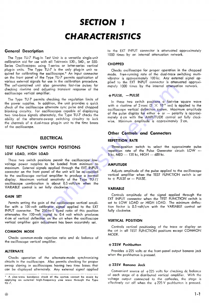 Tektronix TU-7 Instruction Manual Download Page 5