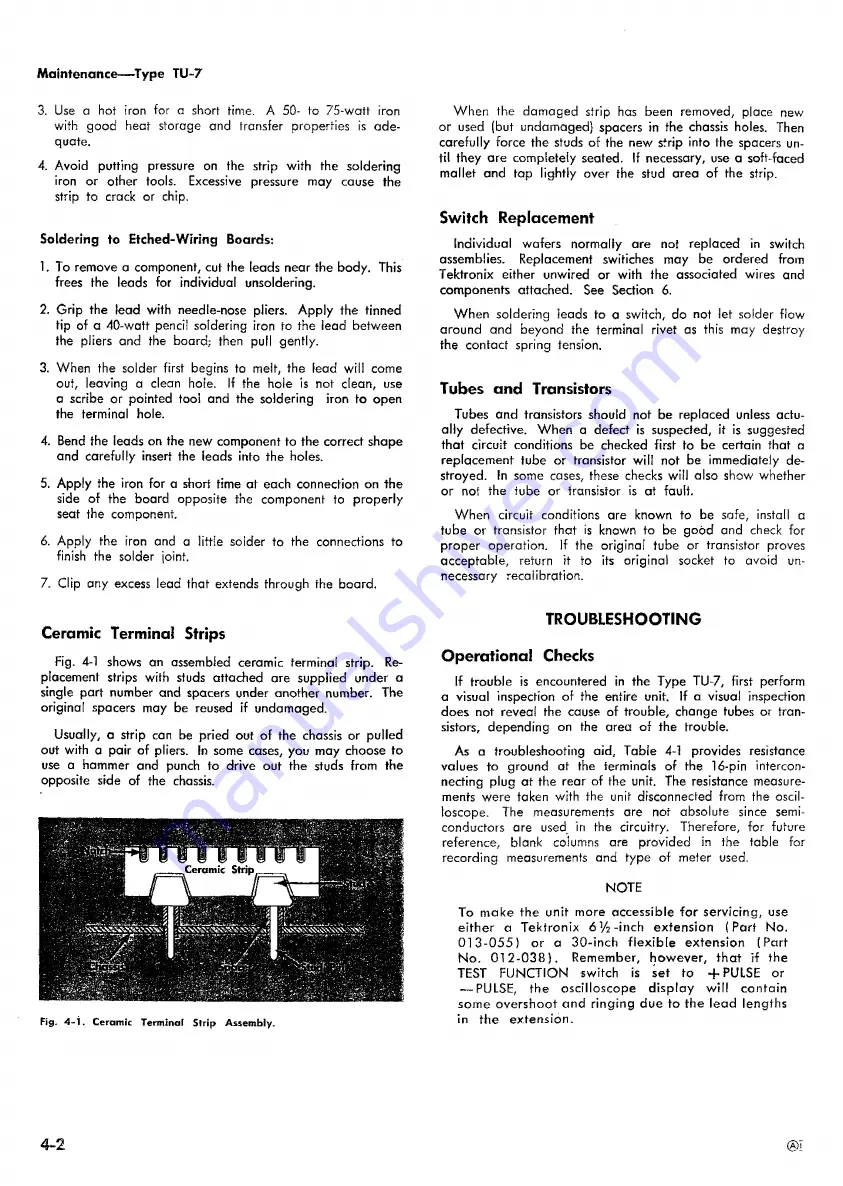 Tektronix TU-7 Instruction Manual Download Page 22