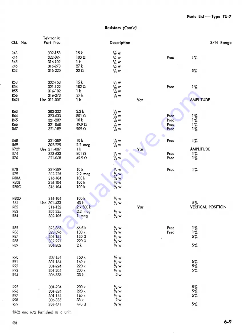 Tektronix TU-7 Instruction Manual Download Page 35