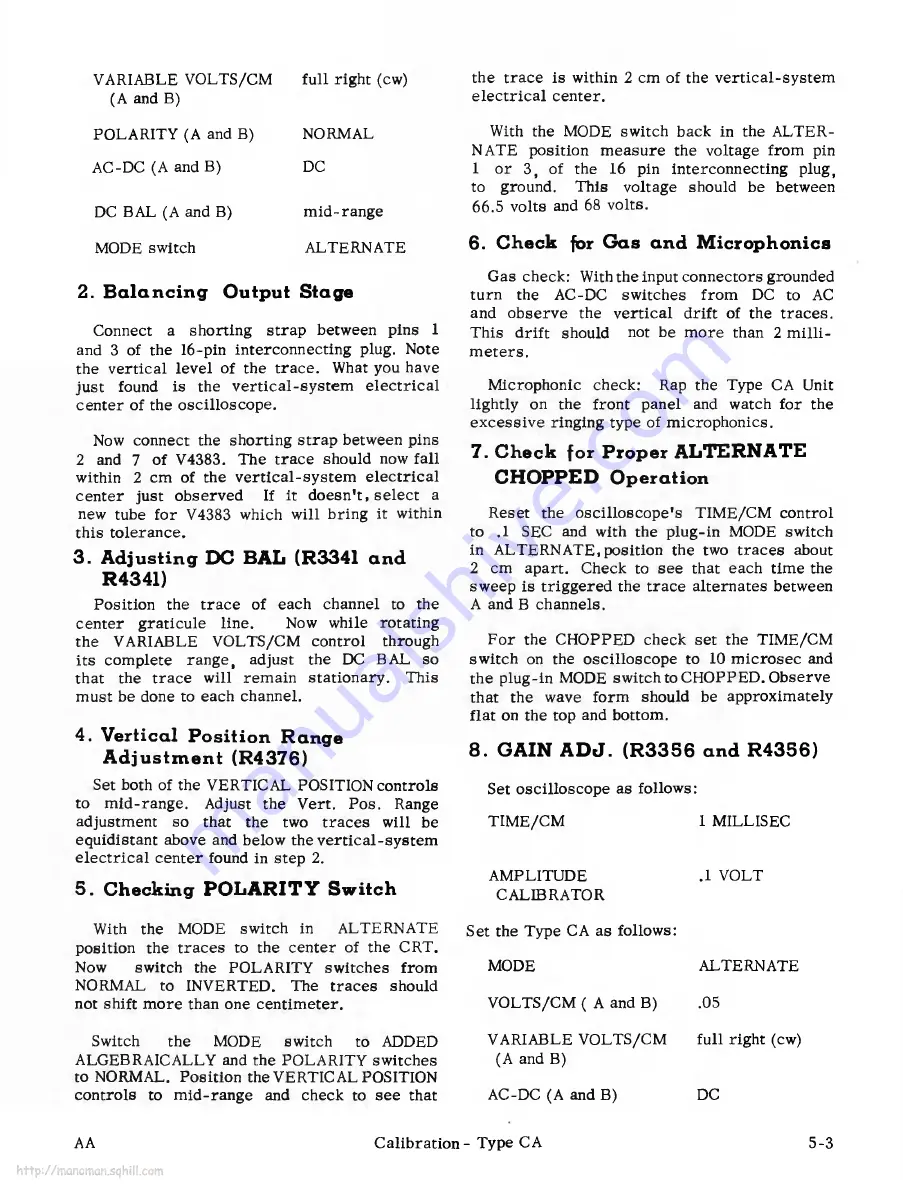 Tektronix TYPE CA Instruction Manual Download Page 19