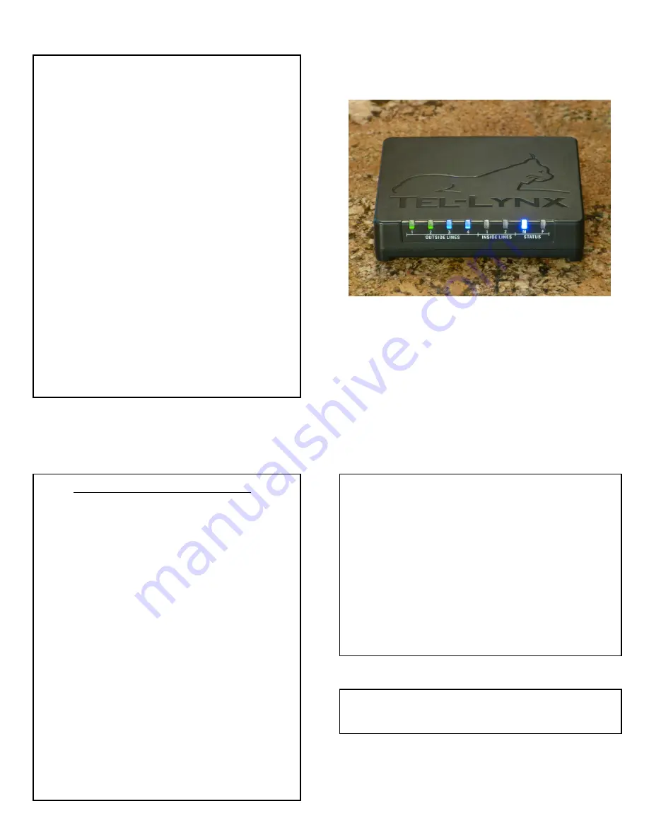 Tel-Lynx Connexion Reference Manual Download Page 2