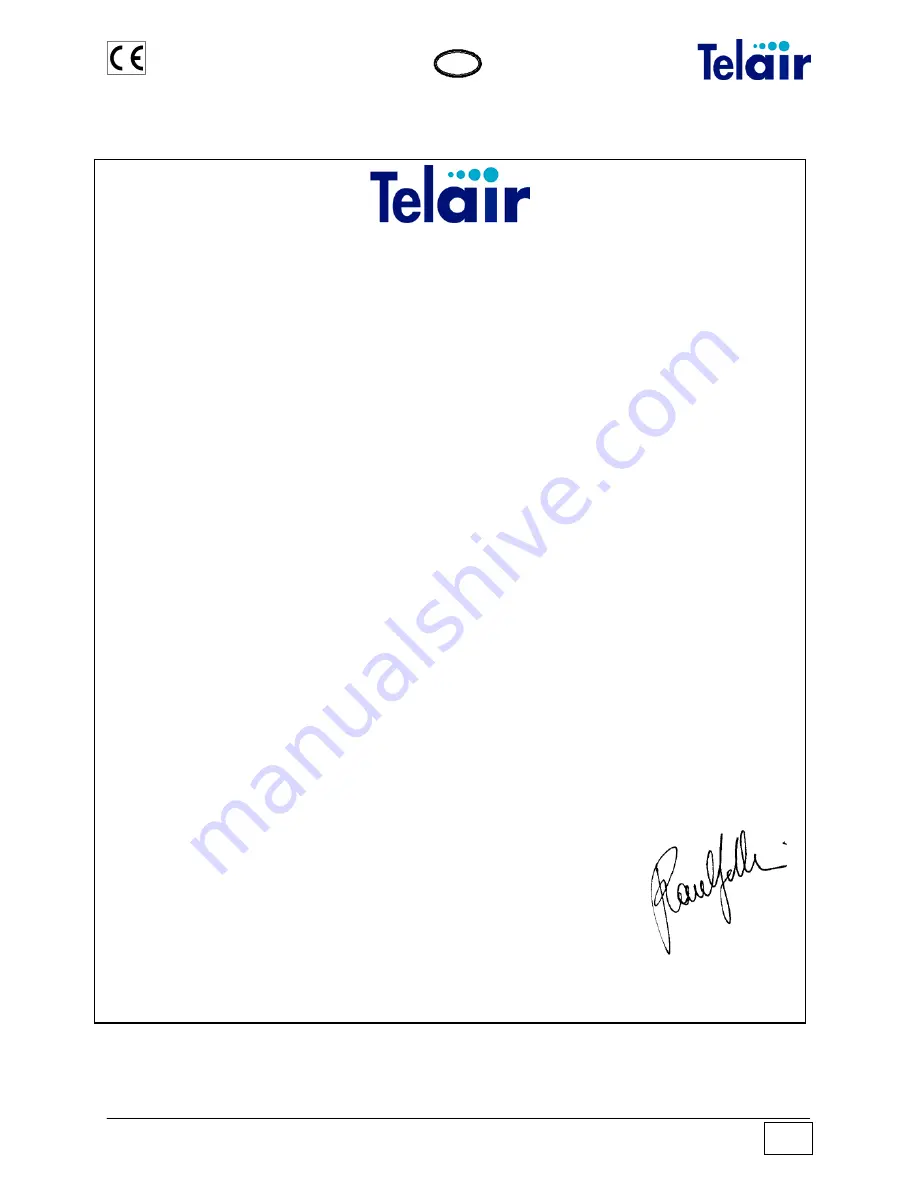 Telair ENERGY 4004D Use And Maintenance Manual And Instructions For Installation Download Page 3