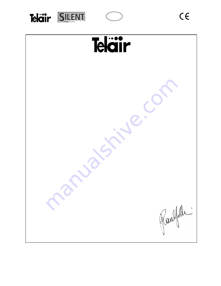 Telair SILENT 12000 HT Manual For Installation And User Manual Download Page 2