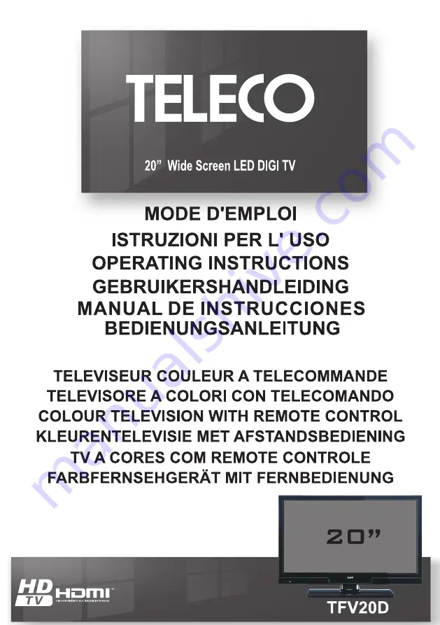 Teleco TFV20D Operating Instructions Manual Download Page 1