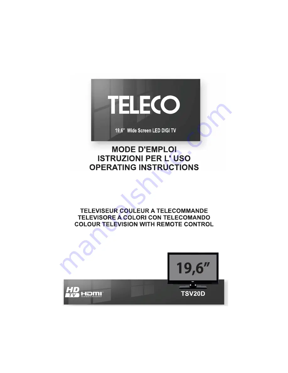 Teleco TSV20D Operating Instruction Download Page 1