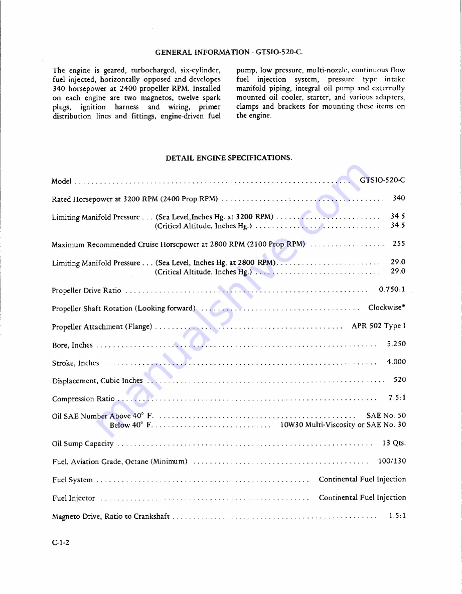 Teledyne Continental Motors GTSIO-520 Series Скачать руководство пользователя страница 120