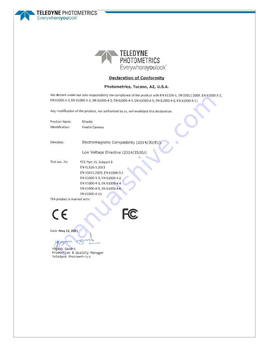 Teledyne Photometrics KINETIX Manual Download Page 5