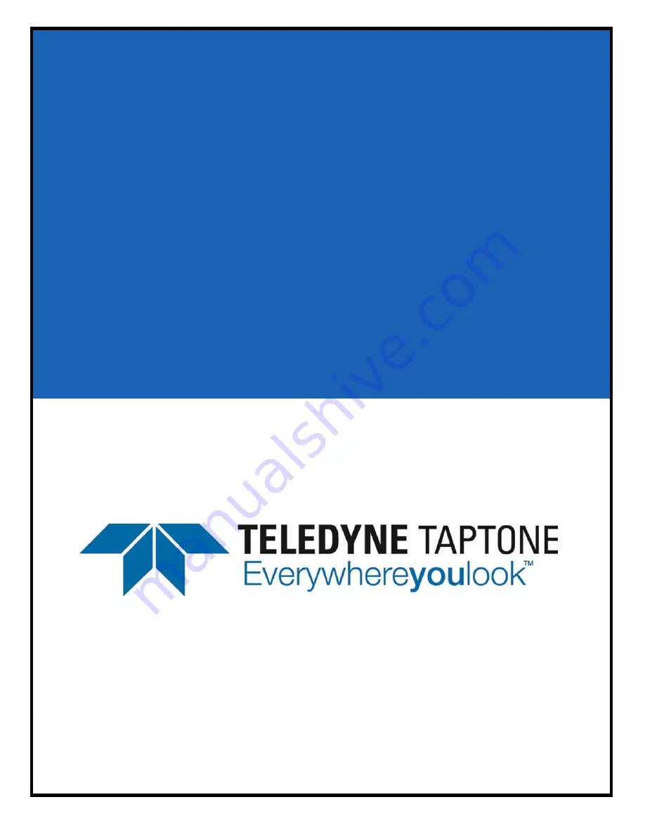 Teledyne TapTone T4000 APX Скачать руководство пользователя страница 1