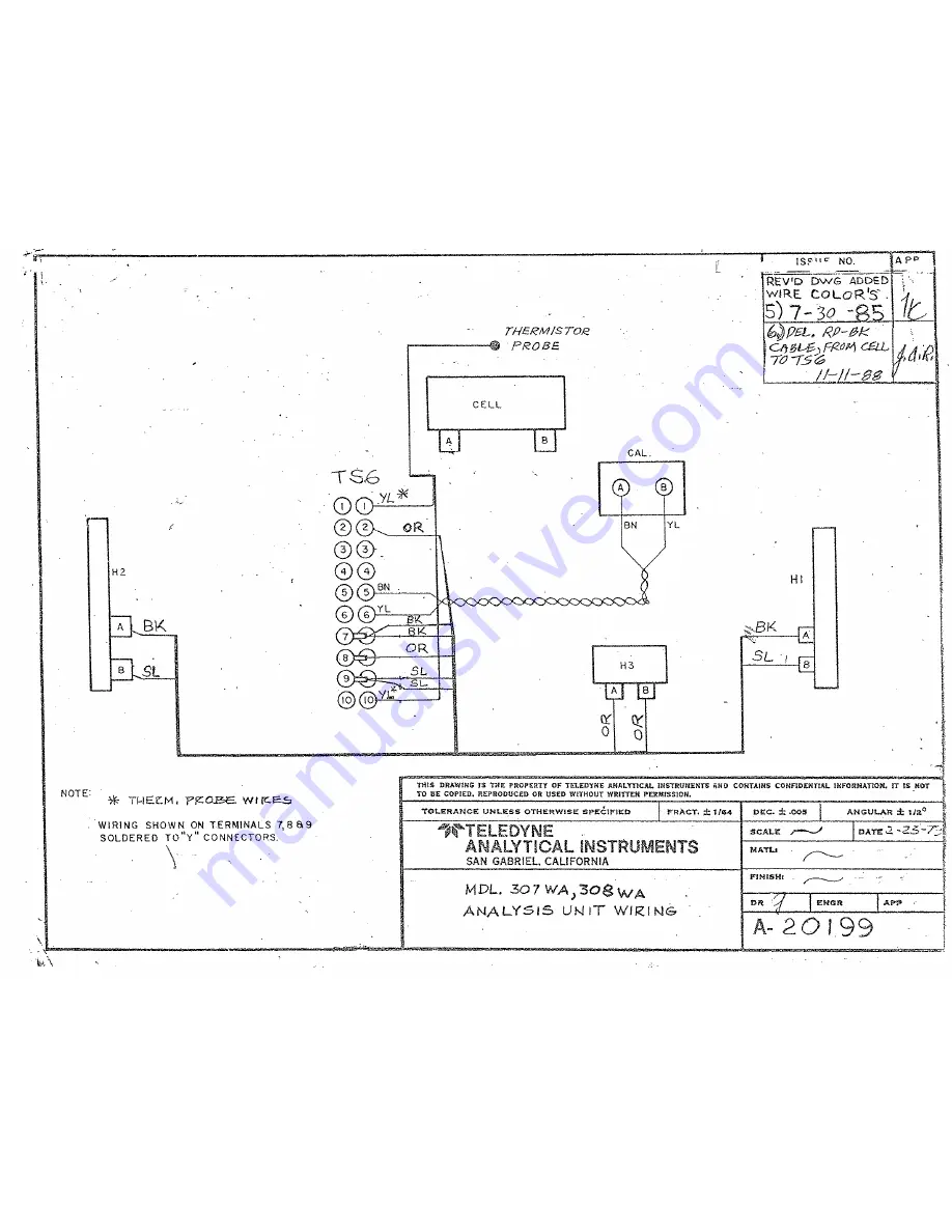 Teledyne 307WA Operating Instructions Manual Download Page 46