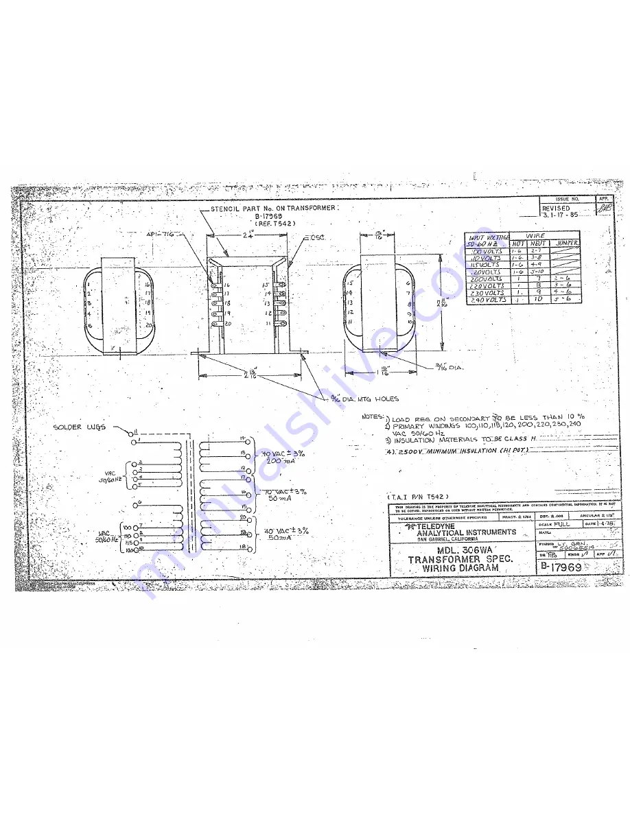 Teledyne 307WA Operating Instructions Manual Download Page 47