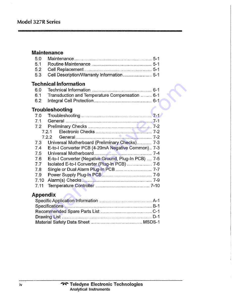 Teledyne 327RACEU Instruction Manual Download Page 5