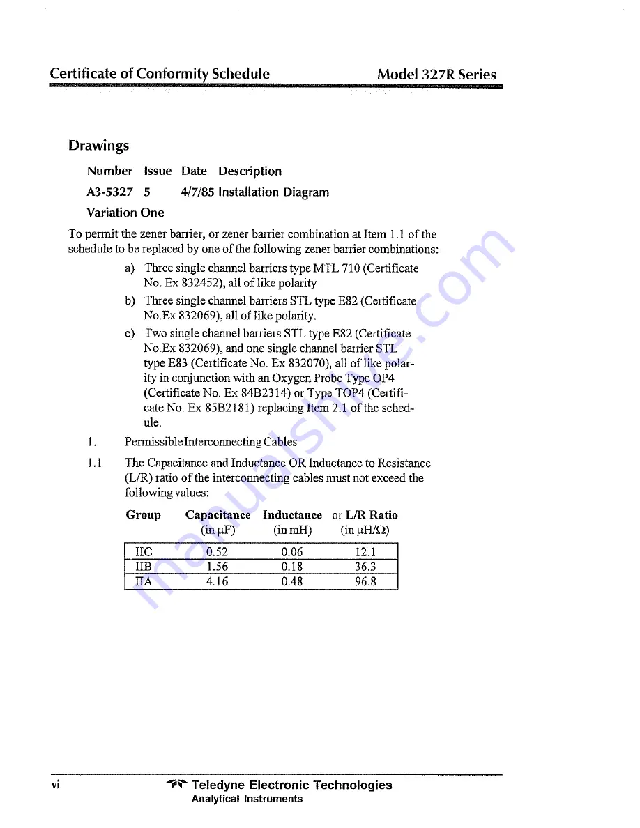 Teledyne 327RACEU Instruction Manual Download Page 7