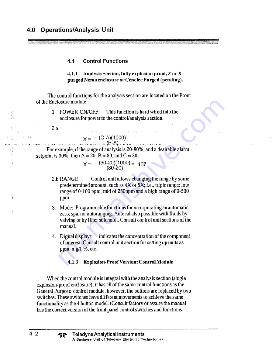 Teledyne 5000BF Operating Instructions Manual Download Page 80