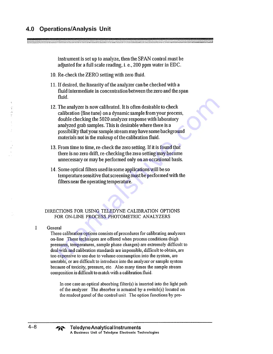 Teledyne 5000BF Operating Instructions Manual Download Page 86