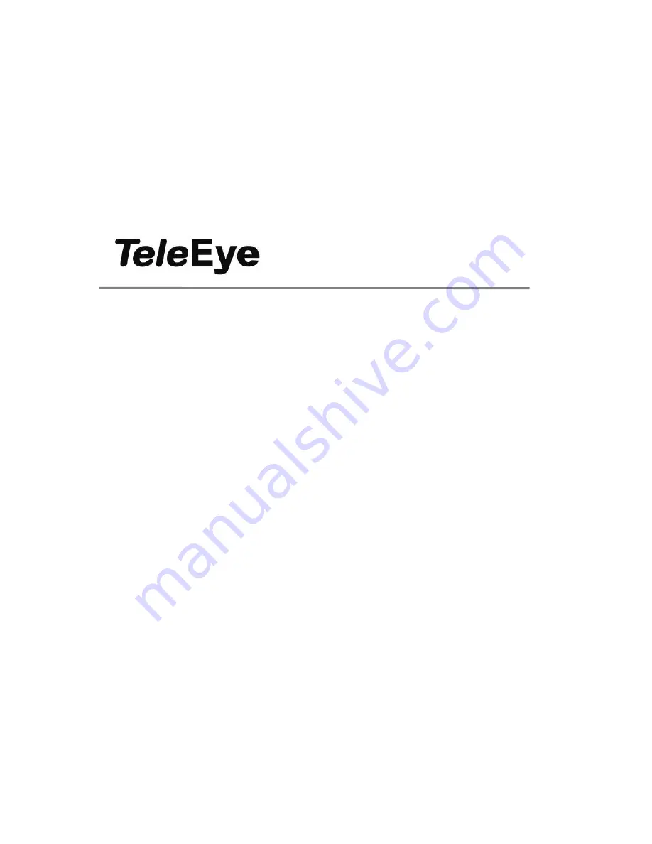 TeleEye RX800 Series Скачать руководство пользователя страница 1