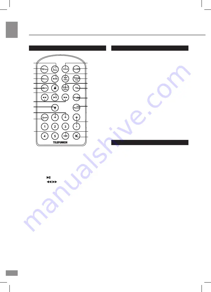 Telefunken TF-AS1203UB Instruction Manual Download Page 9