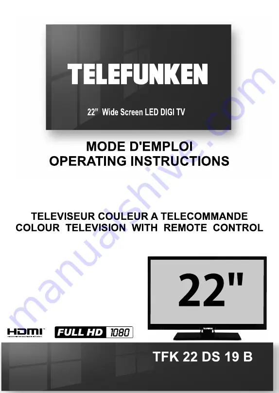 Telefunken TFK 22 DS 19 B Скачать руководство пользователя страница 1