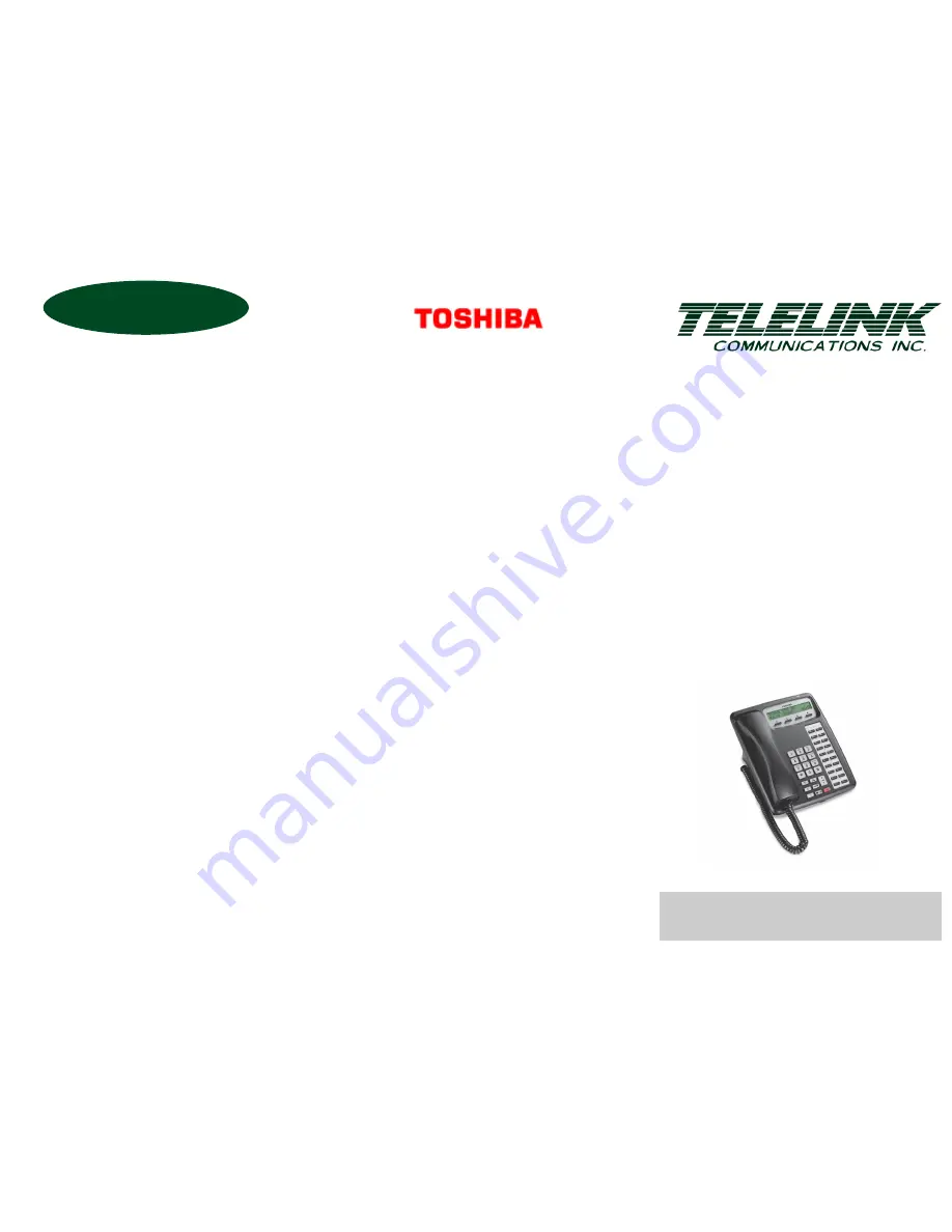 Telelink Toshiba Telephone Quick Start Manual Download Page 1