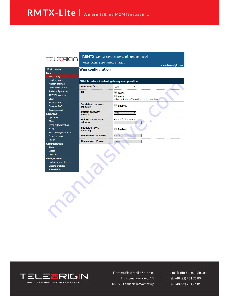 Teleorigin RBMTX-Lite Скачать руководство пользователя страница 20