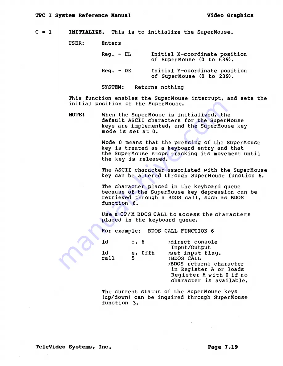 TeleVideo TPC I SYSTEM Reference Manual Download Page 94