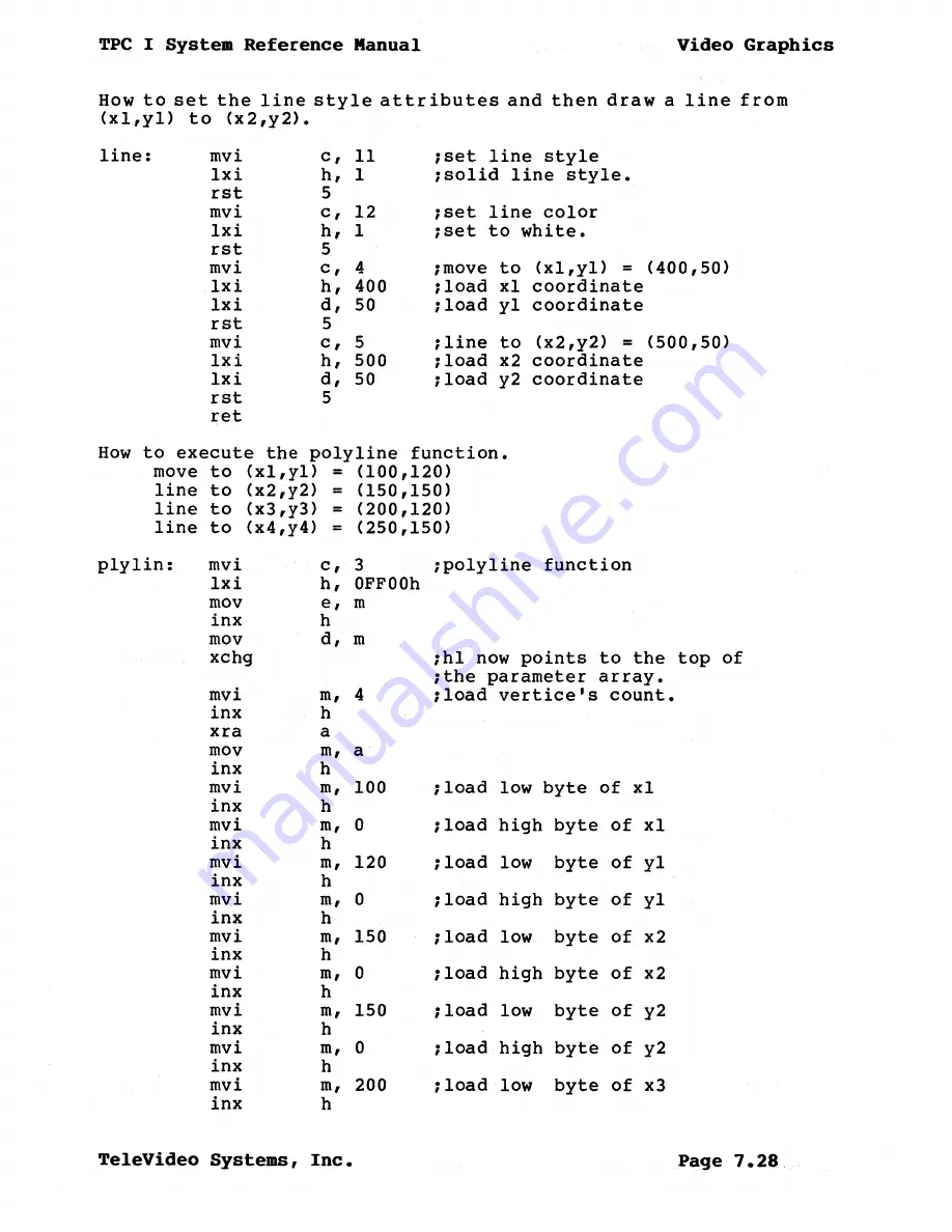 TeleVideo TPC I SYSTEM Reference Manual Download Page 103