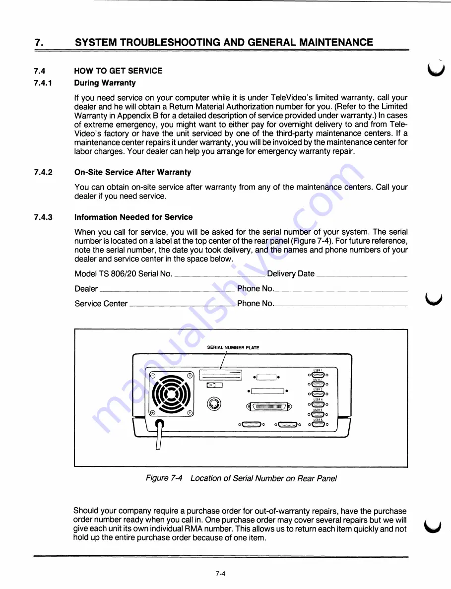 TeleVideo TS 806/20 Installation And User Manual Download Page 76