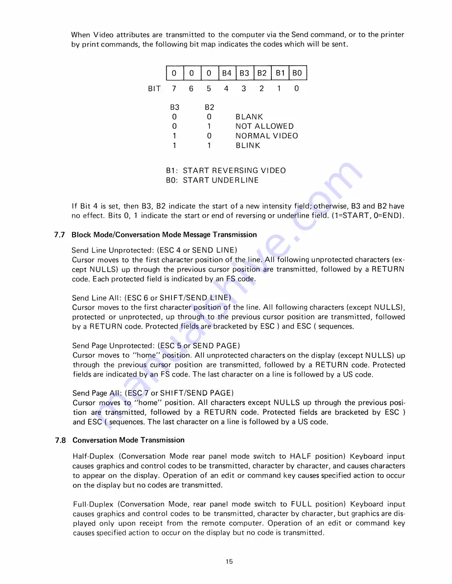 TeleVideo TVI-9128 Operators Reference Handbook Download Page 19