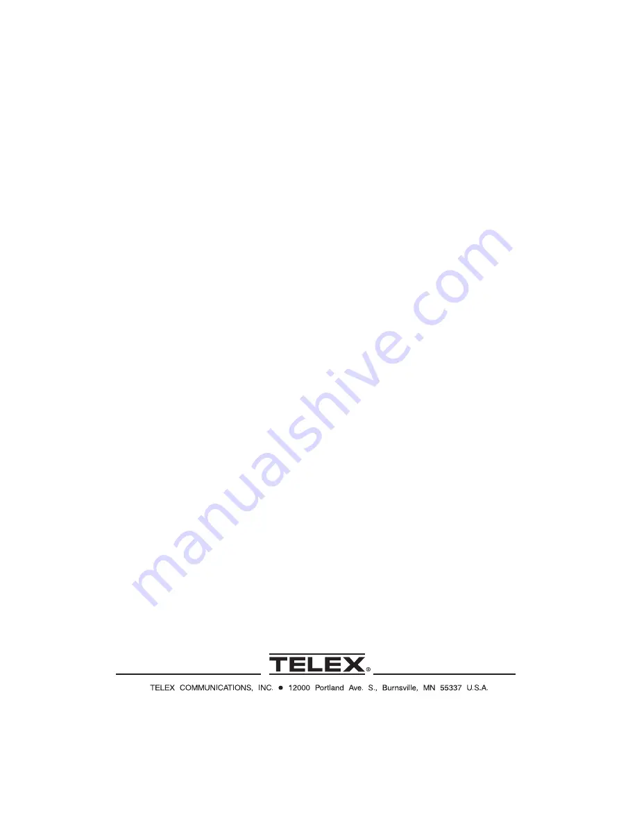 Telex X-GEN Operating Instructions Manual Download Page 20