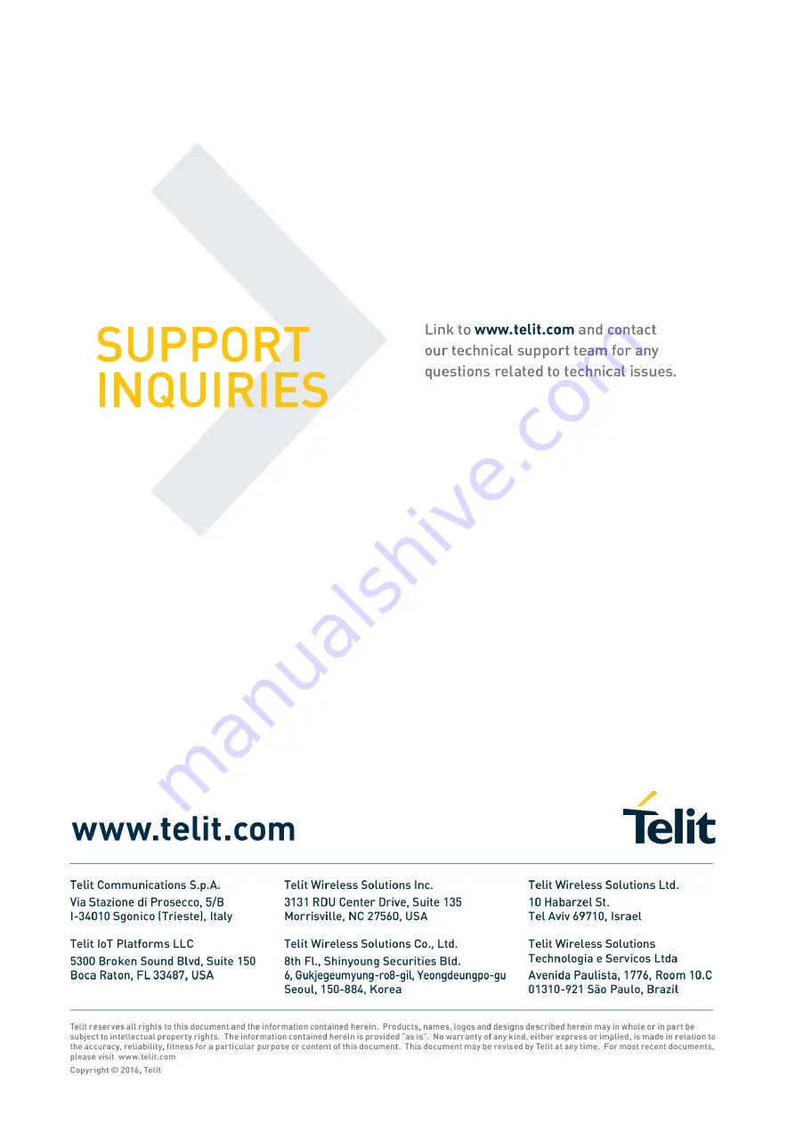 Telit Wireless Solutions NL865B1 Manual Download Page 72