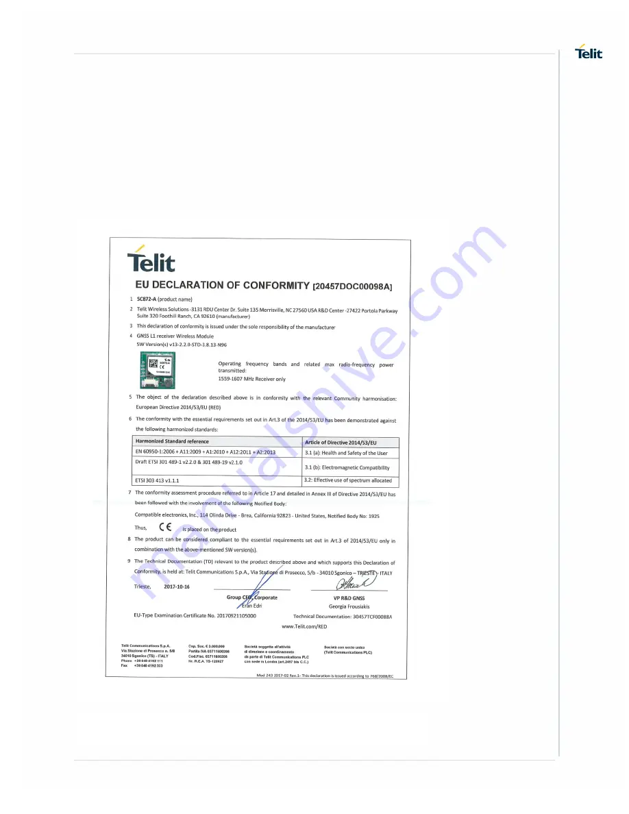 Telit Wireless Solutions SC872-A Скачать руководство пользователя страница 47