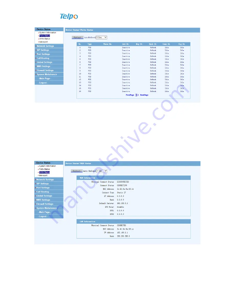 Telpo 16FXS User Manual Download Page 31