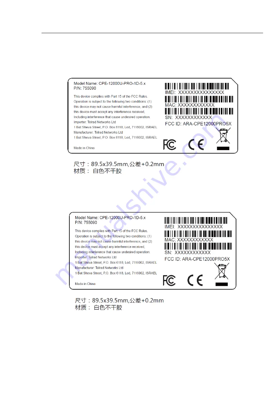 Telrad CPE12000 Series User Manual Download Page 24