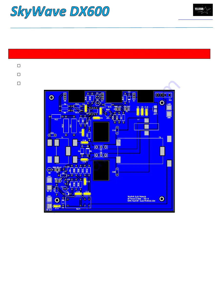 Telstar Electronics SkyWave DX600 Assembly Manual Download Page 26