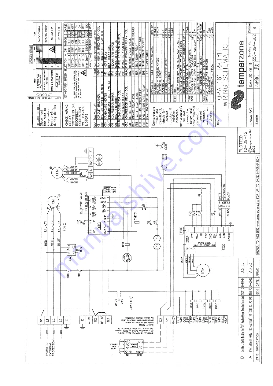 TemperZone OPA 161RKTYH Installation & Maintenance Download Page 3