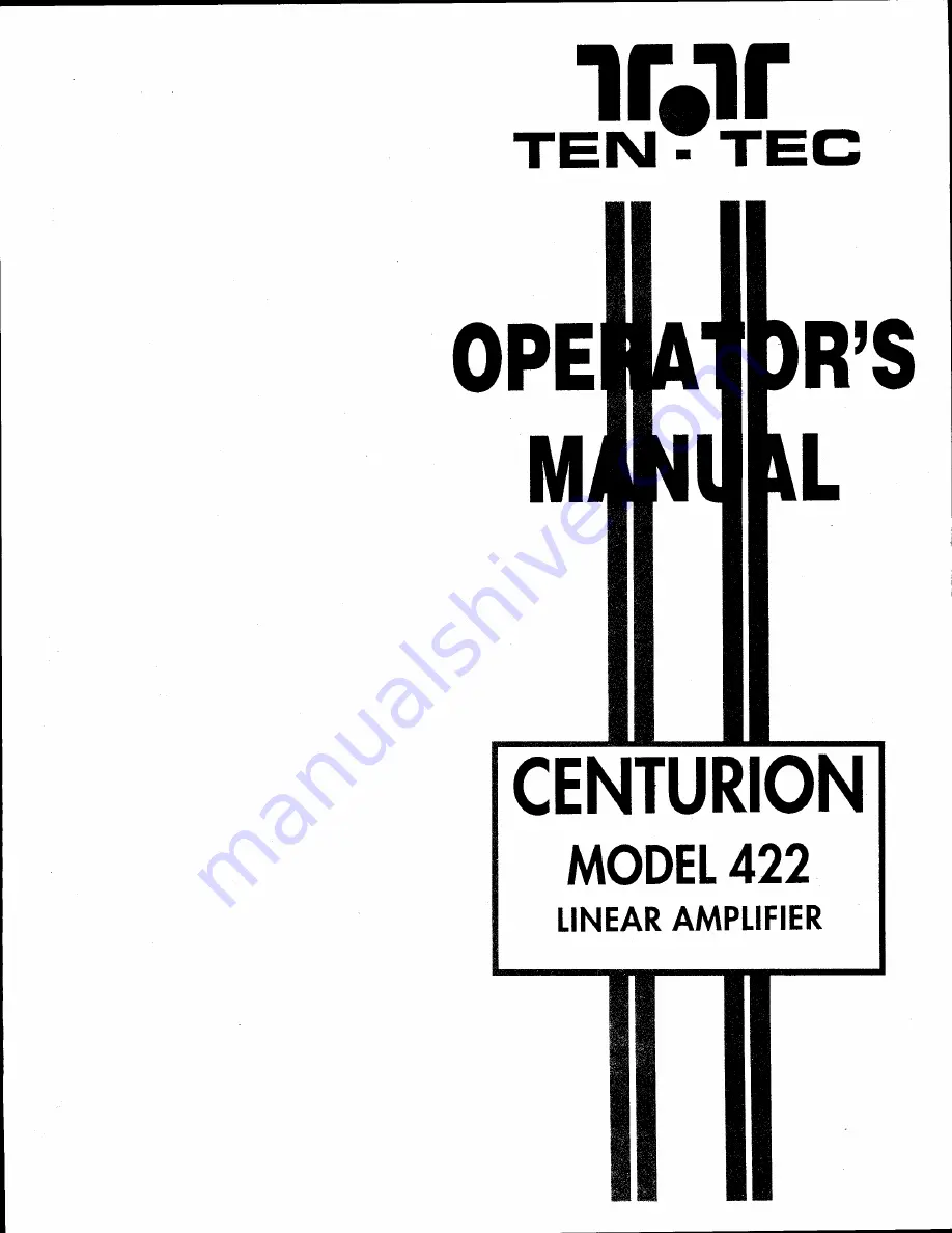 Ten-Tec Centurion 422 Operator'S Manual Download Page 1