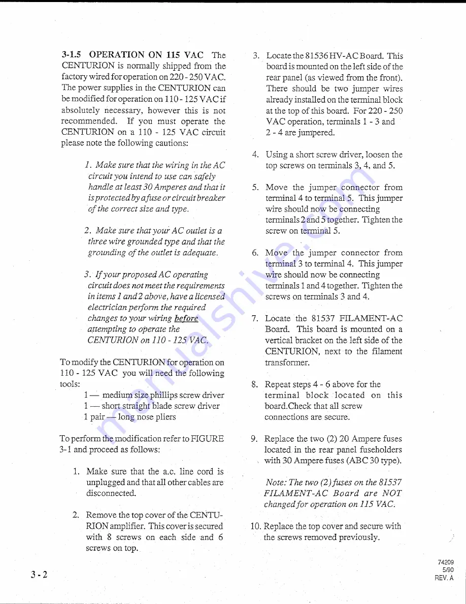 Ten-Tec Centurion 422 Operator'S Manual Download Page 28