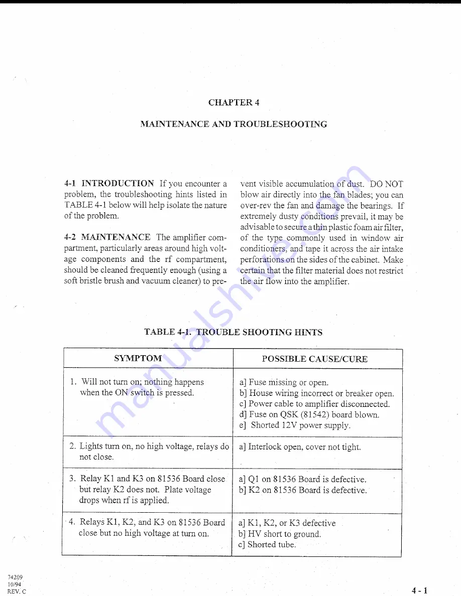 Ten-Tec Centurion 422 Operator'S Manual Download Page 31