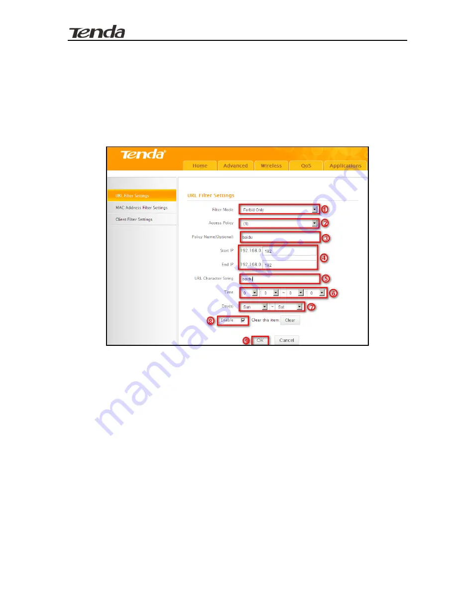 Tenda F357 User Manual Download Page 66